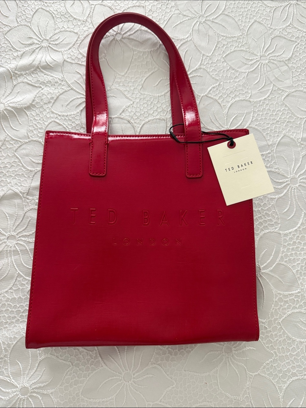 Ted Baker Bright Red Embossed Tote
